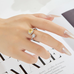 Oval Open Ring Pave Setting Snowflake Design Adjustable Index Finger Party Jewelry - Product Image 2