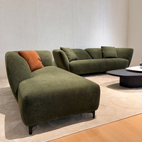 Ensemble de canapés en velours vert olive, design moderne, modulaire, d'angle, bouclé, pour salon, meubles de luxe