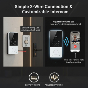 <span class=keywords><strong>Sonnette</strong></span> vidéo intelligente Hiwink 2K, étanche IP65, déverrouillage par empreinte digitale et reconnaissance palmaire, contrôle via l'application Tuya, prise en charge de plusieurs moniteurs intérieurs - Product Image 5