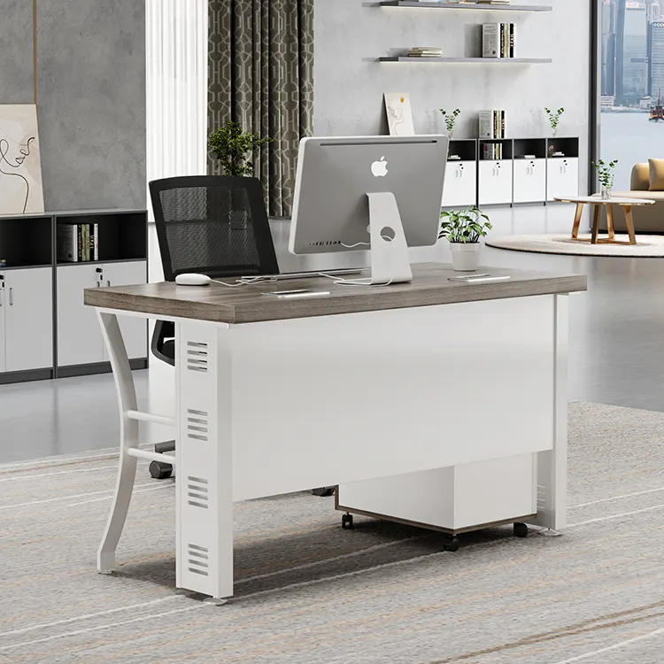 طاولة مكتب أنتيكة عالية الجودة من Ekintop أثاث مكتب المدير الخشبي على شكل حرف L مكاتب مكتب تنفيذي للمدير التنفيذي