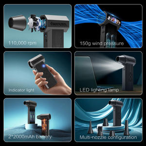 Leistungs starker 110000 Luft trockner Turbo lüfter Elektrisches LED-Licht Auto Reinigung Jet Luft gebläse Heftiger Luft staub tuch für die Auto trocknung - Product Image 3