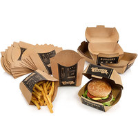 Emballage alimentaire jetable personnalisé en carton de qualité alimentaire pour hamburger, boîte à hamburger en papier kraft à clapet