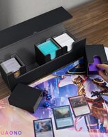 Boîte à cartes en cuir PU avec plateau à dés pour 5 à 1 jeu, capacité de 800+ cartes non protégées, aimant puissant, organisateur domestique