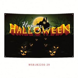 แบนเนอร์ตกแต่งฮาโลวีนแบบพิมพ์ HD พร้อมหัวเข็มขัดทองแดงสำหรับธีมฟักทองแนววินเทจสุดหลอน - Product Image 4
