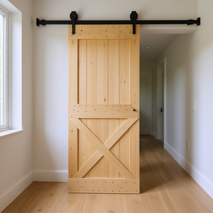 Porte coulissante Narvik Barn Door 37,4x82,7 pouces en bois de pin non fini, style ferme, pour intérieur - Product Image 2