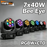 Marslite 7x40w Mini Bee Eye Moving Head Wash CTO Rgbw 4In1LED Cabeza Movil Led Wash Moving Head Projecteur de Scène pour DJ Disco Concert