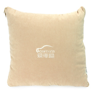 Coussin de voiture Aichewu carré en tissu brossé abricot, coussin de dossier rafraîchissant, cadeau pour utilisation automobile - Product Image 1