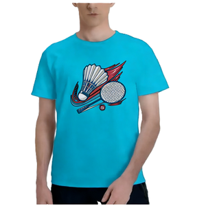 T-<span class=keywords><strong>shirt</strong></span> graphique professionnel de <span class=keywords><strong>badminton</strong></span> pour <span class=keywords><strong>homme</strong></span>, style sportif, à manches courtes, pour les fans de sport, haut décontracté et athlétique - Product Image 4