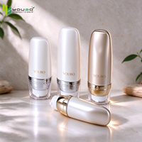 Flacon Pompe Airless Double Couche à Vide (15ml/30ml/50ml) pour Émulsion, Format Voyage, avec Bouchon à Vis, Portable