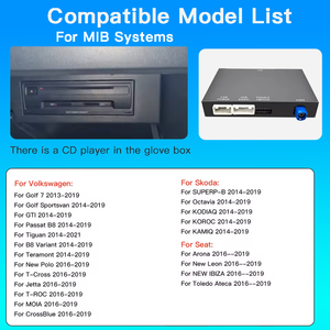 กล่องถอดรหัส Wireless Carplay สำหรับ Golf 7, Jetta, Passat, Skoda Octavia รองรับ Wireless <span class=keywords><strong>Android</strong></span> Auto Link, Airplay และเครื่องเล่น DVD ในรถยนต์ - Product Image 2