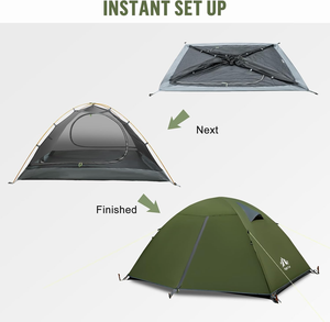 Carpa de Camping Impermeable y Ligera para 2 Personas, Carpa de Senderismo para Dos Personas, para Montañismo al Aire Libre con Toldo - Product Image 5