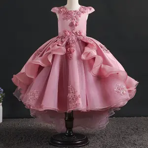 Yoliyolei 2022 новая модель, Красное Кружевное блестящее платье, новинка, великолепное платье на день рождения, свадебное Цветочное платье для маленьких девочек/