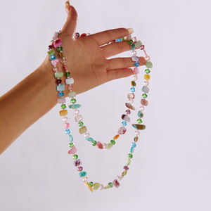 Collar Largo de Conchas Irregulares para Mujer, Colorido, con Cuentas de Cristal y Conchas Marinas Naturales, Estilo Boho - Product Image 4