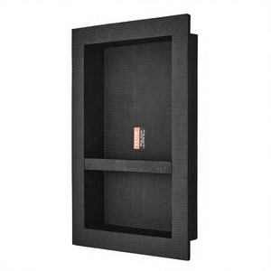 Niche de douche moderne noire à double étagère, encastrée, carrée, prête pour carrelage, étanche, organisateur de salle de bain - Product Image 6