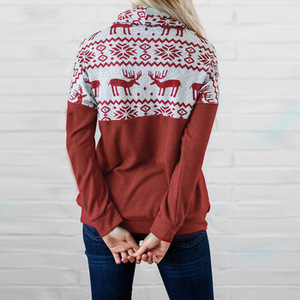 Winter Outerwear Turtleneck <strong>Sweatshirts</strong> Fitspi <strong>Ladies</strong> Elk Long <strong>Sweatshirt</strong> With <strong>Christmas</strong> Hoodies <strong>For</strong> Comfort And - Product Image 2