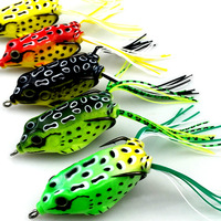 Leurre de pêche grenouille NM, leurre de surface, appât souple grenouille avec hameçons, pour pêche en eau douce, leurre souple à lancer
