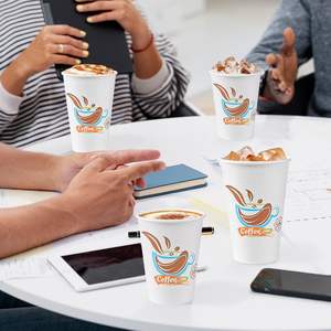 แก้วกาแฟขนาด 12 ออนซ์, แก้วกาแฟกระดาษขนาด 12 ออนซ์, แก้วแบบใช้แล้วทิ้งป้องกันการรั่วซึมสำหรับเครื่องดื่มเย็นหรือเครื่องดื่มร้อน - Product Image 5