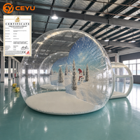 Ceyu Tente bulle gonflable transparente, Dôme transparent, Globe de neige de Noël, Cabine photo, Maison à colonnes d'air, pour événements et fêtes, location, usage commercial, vente en gros