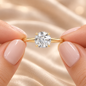 Anillo de Compromiso de Oro Amarillo de 18K con Diamante Cultivado en Laboratorio de 1.5 CT, Anillo de Promesa Redondo para Mujer, Anillo de Boda de Aniversario - Product Image 5