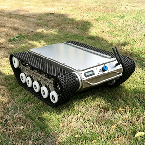 Châssis de robot à chenilles en caoutchouc Tins-6, corps en aluminium léger, petite plateforme robotique étanche pour le nettoyage solaire - Product Image 1