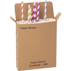 Paper Straws 200 Pieces Colorful Biodegradable For Party Drinks - Product Image 5