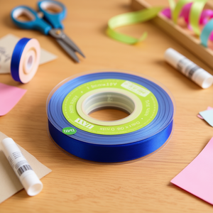 Nastro in Gasa Blu da 1,5 cm, 35 Yards, per Artigianato - Product Image 3