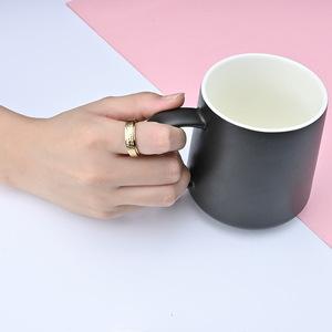 Handmade Hammered Honeycomb Titanium Steel Rotating <b>Rings</b> Unisex Minimalist Jewelry Geometric Design Gift - Product Image 2