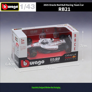Bburago 1:43 2025 F1 Red Bull RB21 Modèle de voiture de course en alliage métallique moulé sous pression Jouet de simulation pour garçons à collectionner - Product Image 5