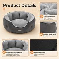 Lit pour animaux de compagnie en carton noir solide moderne et écologique, entièrement enveloppé pour plus de confort, lavable en machine, emballage en carton