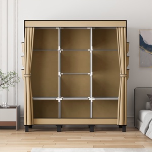 Armoire de Rangement Pliante Économique en Tissu Toile pour Vêtements, Meuble de Chambre à Coucher - Product Image 5