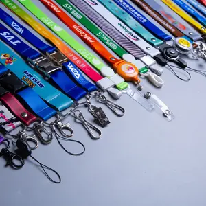 Groothandel Polyester Lanyards Met Op Maat Gemaakte Logo Polyester Lanyard Werkkaart Lanyard Tentoonstelling Werknemers Merk Merk Sling