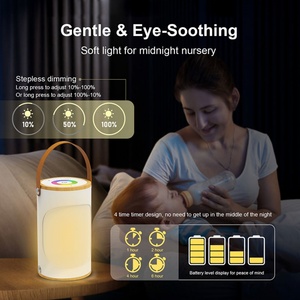 Nouvelle idée de produit 2025, lampe de nuit LED à charge USB, RGB 360, réglages de minuterie, réglage de la luminosité, lampe de table décorative - Product Image 2