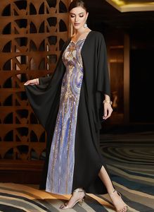 <span class=keywords><strong>Abaya</strong></span> Africana CCY Factory con Paillettes Luccicanti, Elegante Vestito Islamico da <span class=keywords><strong>Donna</strong></span> con Maniche a Pipistrello, Stile Dubai - Product Image 4