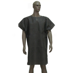 Bata de paciente desechable sin mangas de media longitud de 30g, azul y negra, para <span class=keywords><strong>examen</strong></span> médico hospitalario, al por mayor - Product Image 4
