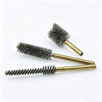 Brosse de nettoyage industrielle en fil d'acier inoxydable avec manche en laiton, personnalisable DIY et OEM, directement de l'usine