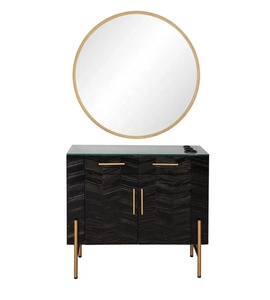 Espejo de pared redondo moderno con mesa para escuelas, hoteles, salones de belleza, barberías, dormitorios - Product Image 2