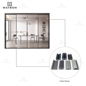 Waybom aluminio 45 Marco de puerta de vidrio deslizante Delgado deslizadores de cocina interior buen precio cerradura de gancho de mortaja para perfil de puerta corredera - Product Image 2