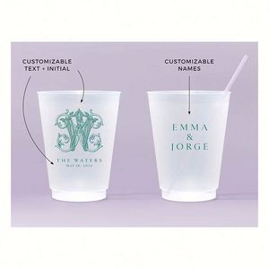 Vasos Esmerilados para Recepción de Boda, Ecológicos, Reutilizables, Decoración para Fiestas, Vasos de Plástico Personalizados, Recuerdos de Boda - Product Image 4