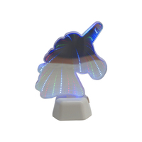 Lumière colorée de soupir de néon de miroir d'infini de lumière de forme de licorne avec la batterie AAA