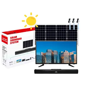 Portable Solar Energy lighting Solar TV System with Solar panel charge DVB T2 TV Mobile Phone Charger Function