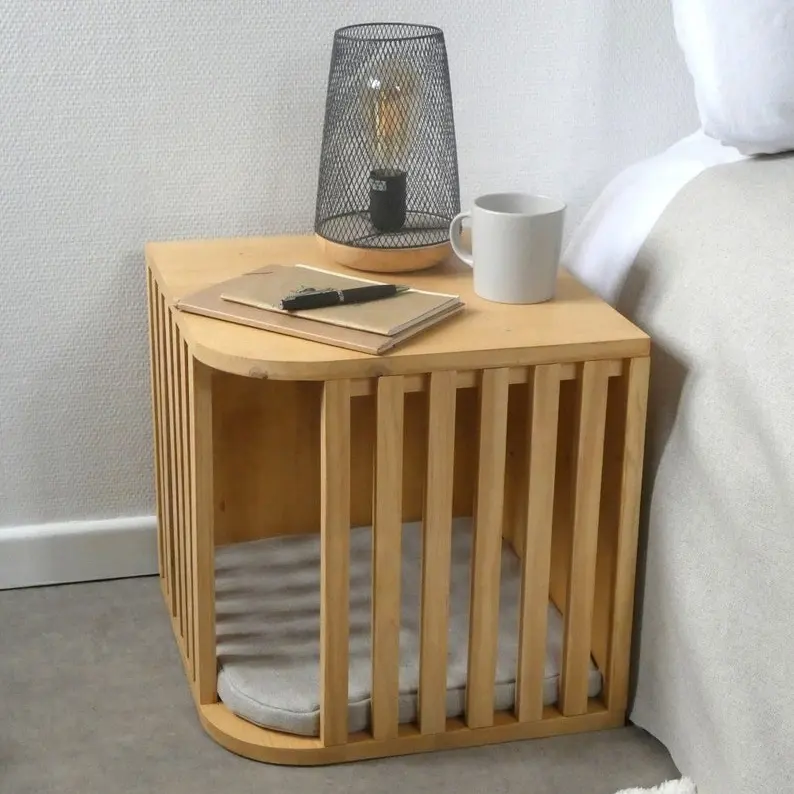 Armário multifuncional de madeira para gatos, fácil de limpar, suprimentos para dormir