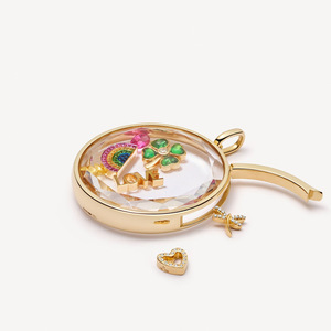 Set di Ciondoli Portafoto in Rame Placcato <span class=keywords><strong>Oro</strong></span> Trasparente, Apribili e Chiudibili, a Forma di Cuore, Personalizzabili, per Ricordi - Vendita all'Ingrosso - Product Image 6