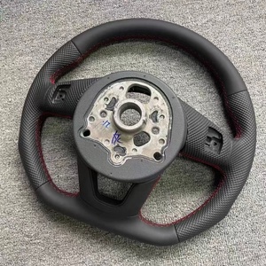 Volant en cuir pour Audi B9 A3 A4 A5 RS3 RS4 RS7 <span class=keywords><strong>A8</strong></span> Q5 Q7 TT R8 S6 B8 RS5 S3 S4 S5 A6 Volant rouge - Product Image 6