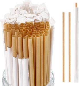 Pailles en papier biodégradables 100 % recyclées, écologiques, avec logo personnalisé pour café, bubble tea et emballages de boissons - Product Image 1