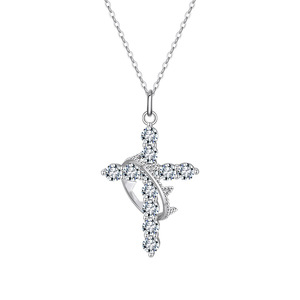 Collana <span class=keywords><strong>Girocollo</strong></span> Trendy in <span class=keywords><strong>Argento</strong></span> Sterling 925 con Ciondolo Rotante a Corona e Croce, con Charm a Corona, da <span class=keywords><strong>Donna</strong></span> - Product Image 5