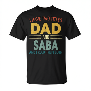 Tengo dos títulos: papá y Saba, camiseta familiar vintage para el día del padre - Product Image 2
