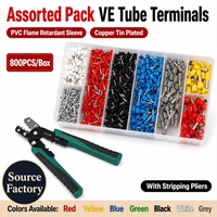 Kit de câblage domestique portable pour boîtier de terminaison à pression à froid, comprenant des pince à sertir pour interrupteurs muraux et des pince à dénuder, 800 pièces