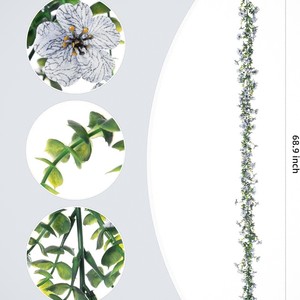 พวงดอกไม้ประดิษฐ์และยูคาลิปตัสสีม่วงสำหรับตกแต่งเพดาน ขนาด 180 ซม. เหมาะสำหรับงานแต่งงานและโรงแรม - Product Image 4