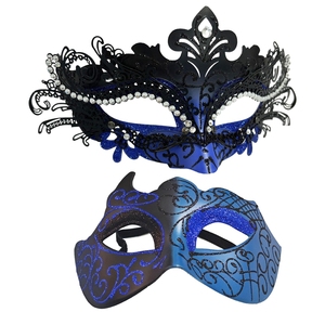 <span class=keywords><strong>Masque</strong></span> <span class=keywords><strong>de</strong></span> mascarade pour couples, ensemble <span class=keywords><strong>de</strong></span> masques <span class=keywords><strong>de</strong></span> fête, <span class=keywords><strong>masque</strong></span> vénitien en ABS avec strass brillants pour bal, Halloween et mariage - Product Image 1