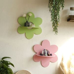 Manufacture Modern Style Wooden <b>Flower</b> Shape <b>Wall</b> Crystal Storage Rack New Cross-Border Home Hanging Decoration for Homestay - Product Image 1